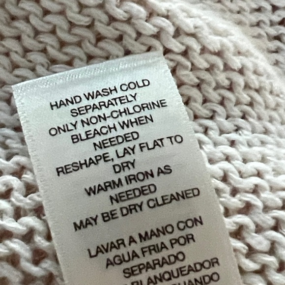 Chico's Linen & Cotton Knit Sweater in Peach and Cream - Picture 8 of 12